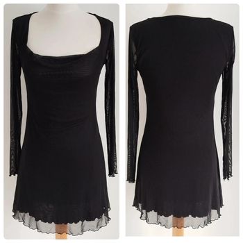 Magnifique robe noire en voile doublée manches en voile Stradivarius taille 36