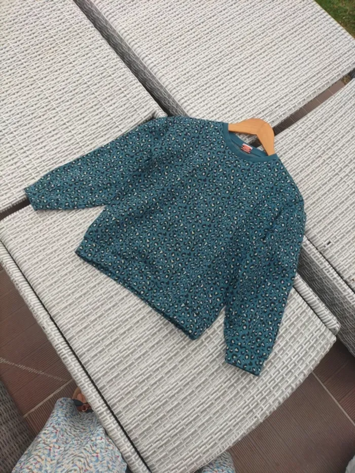 Sweat shirt vert leopard