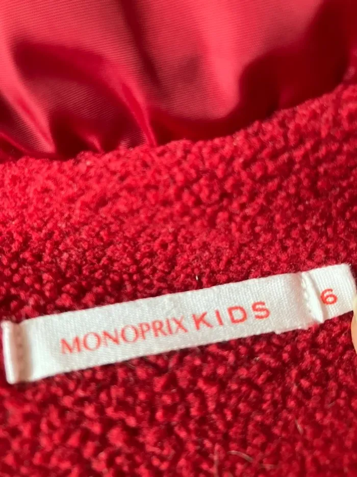 Manteau rouge chaud Monoprix 6 ans - photo numéro 3