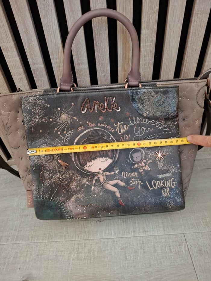 Sac à main et bandoulière Anekke marron theme espace lune spacial - photo numéro 17