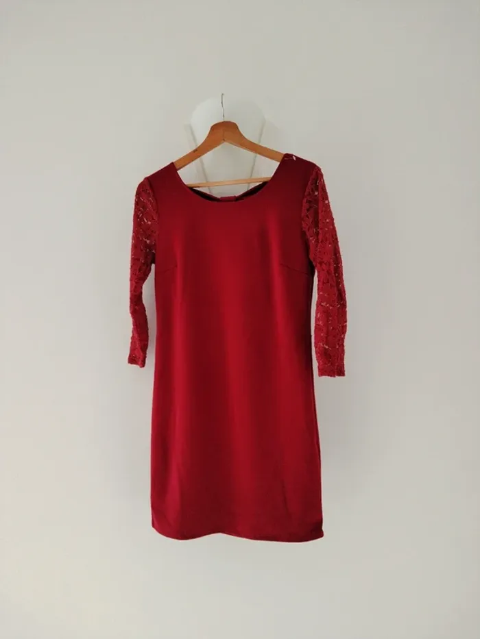 Robe de soirée mi-longue manches ¾