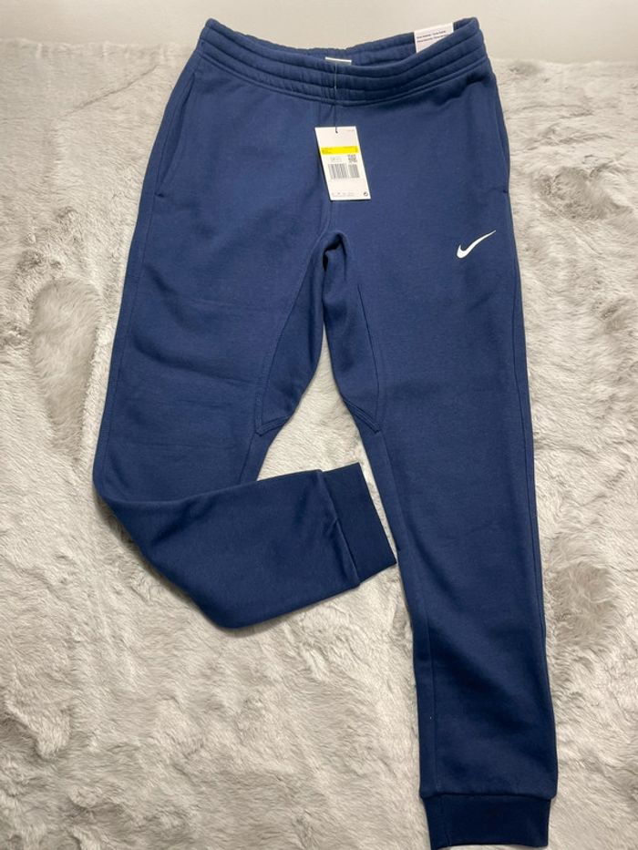 Jogging Nike bleu logo brodé blanc - Taille S - photo numéro 2