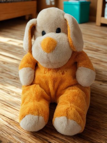 Peluche Doudou Chien Orange Baby