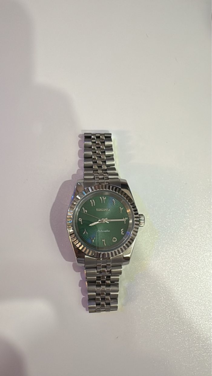 Montre seiko mod Green arabic dial cadran vert