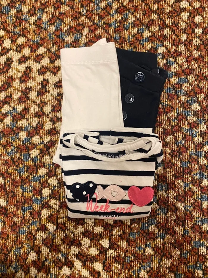 Lot tee-shirt et pantalons style marin