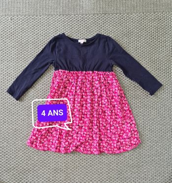 Robe mi saison rose et noire - 4 ans