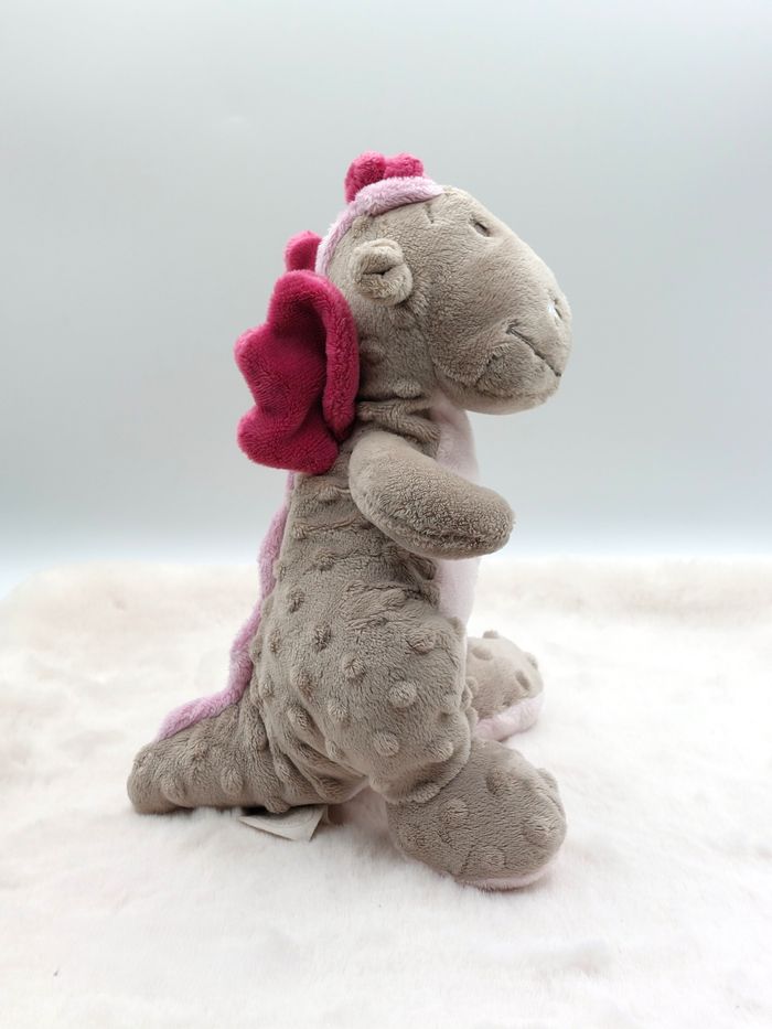 Doudou NOUKIE’S peluche dragon Victoria gris rose mauve 2011 27 cm pas hochet ! - photo numéro 3