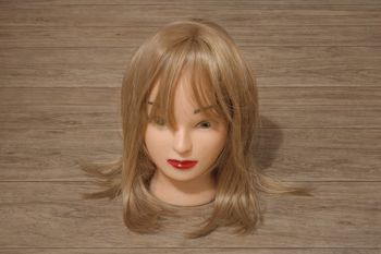 Perruque courte blonde avec frange pour femme synthétique mi-longues perruque de cheveux raides
