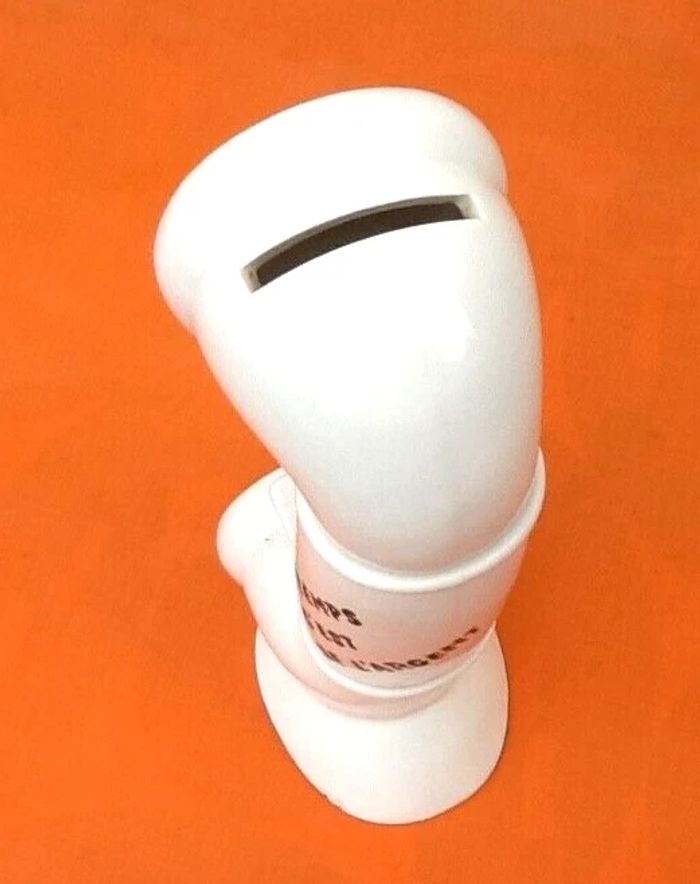 Tirelire Combiné téléphone " Le temps c' est de l' argent " Céramique blanche - photo numéro 4