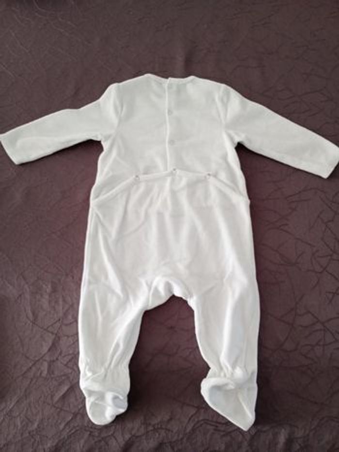Pyjama premier noel bébé 9 mois blanc - photo numéro 2