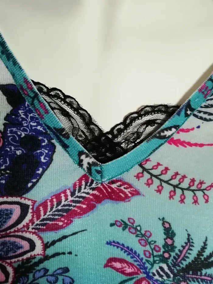 Pull demi saison printemps spring automne fleurs flower dentelle lace - photo numéro 2