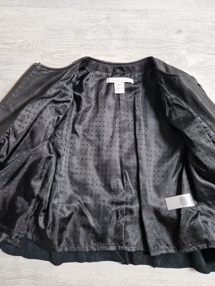 Superbe veste noire vintage en cuir de chèvre mademoiselle R La redoute taille 34 - photo numéro 6