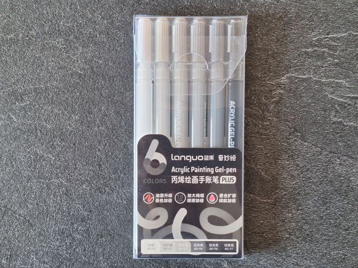 Boîte de 6 Stylos Gel Languo pour Coloriage – Couleur de l’Esquisse