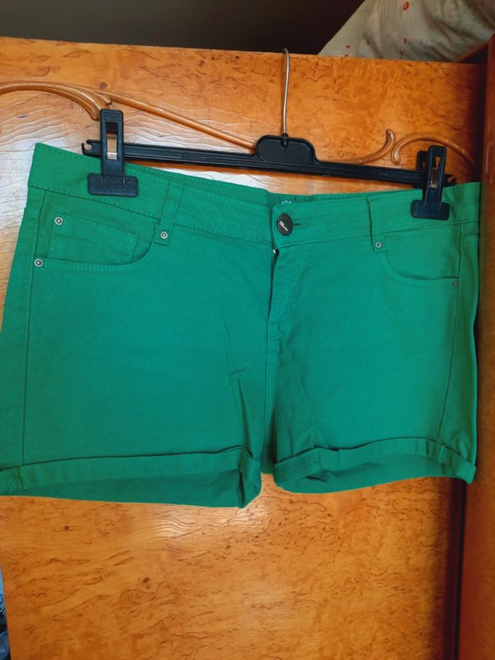 Short Mim denim vert 38