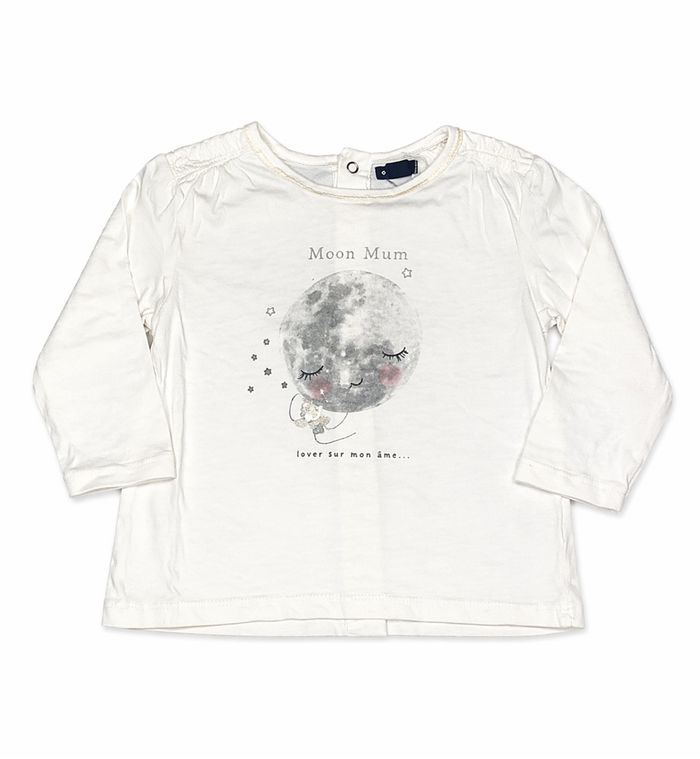 T-shirt bébé fille 12 mois manches longues “Moon Mum”
