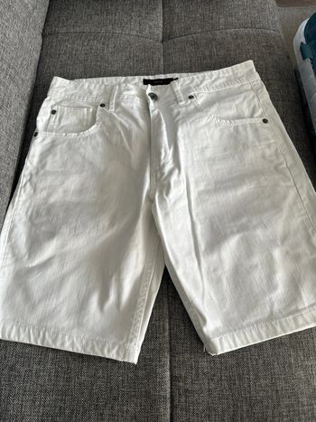 Short jeans blanc homme taille 36