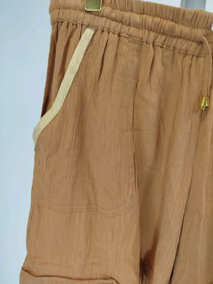 Short Marron glacé T 36 Blanche porte ajustable avec élastique A326 - photo numéro 2