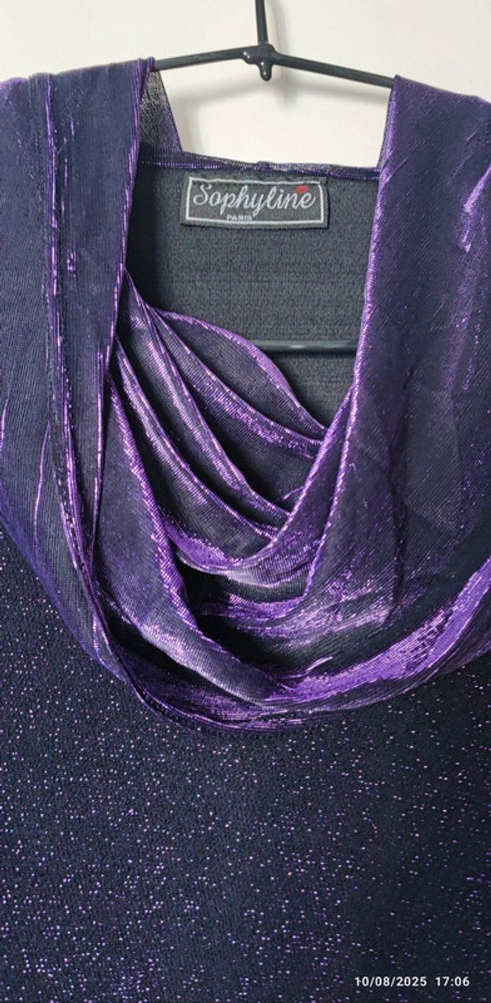 Haut à paillettes violette T 36 - photo numéro 2