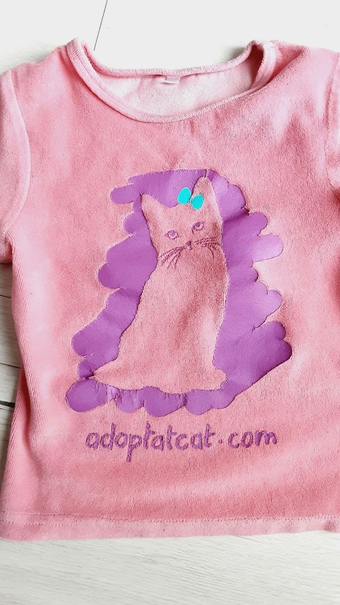 Vêtement fille haut de pyjama velours rose et violet 5 ans - photo numéro 2