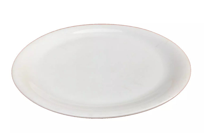 Années 1900 Grand plat sur piédouche Porcelaine blanche du Berry