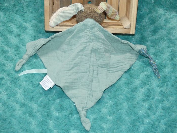 Doudou plat lapin Moulin roty vert lange 🐰tbe - photo numéro 4