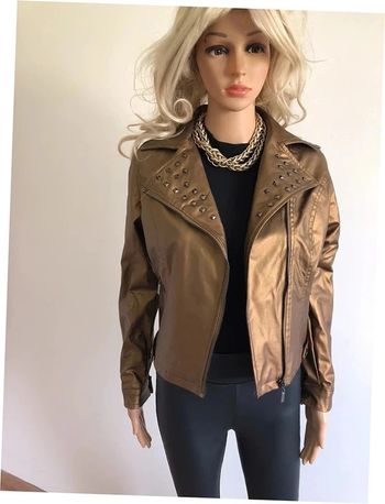 Perfecto doré neuf avec rivets taille 36 (taille américaine P)