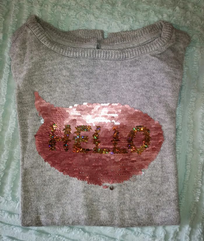 🌹Petit pull avec sequins réversibles🌹 - photo numéro 3