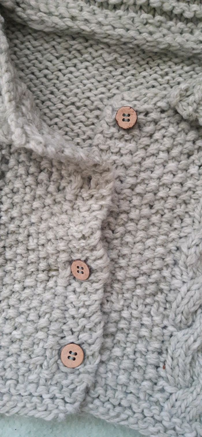 Gilet en laine 0-1-2 mois fille - photo numéro 4