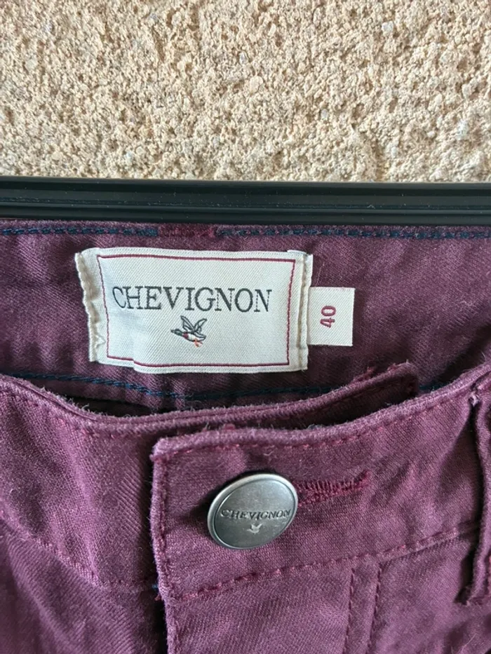 Pantalon chevignon bordeaux - photo numéro 2