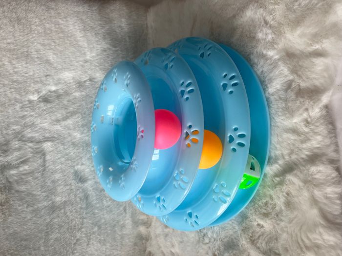 Jouet pour chat tour bleu avec 3 balles Neuf - photo numéro 8