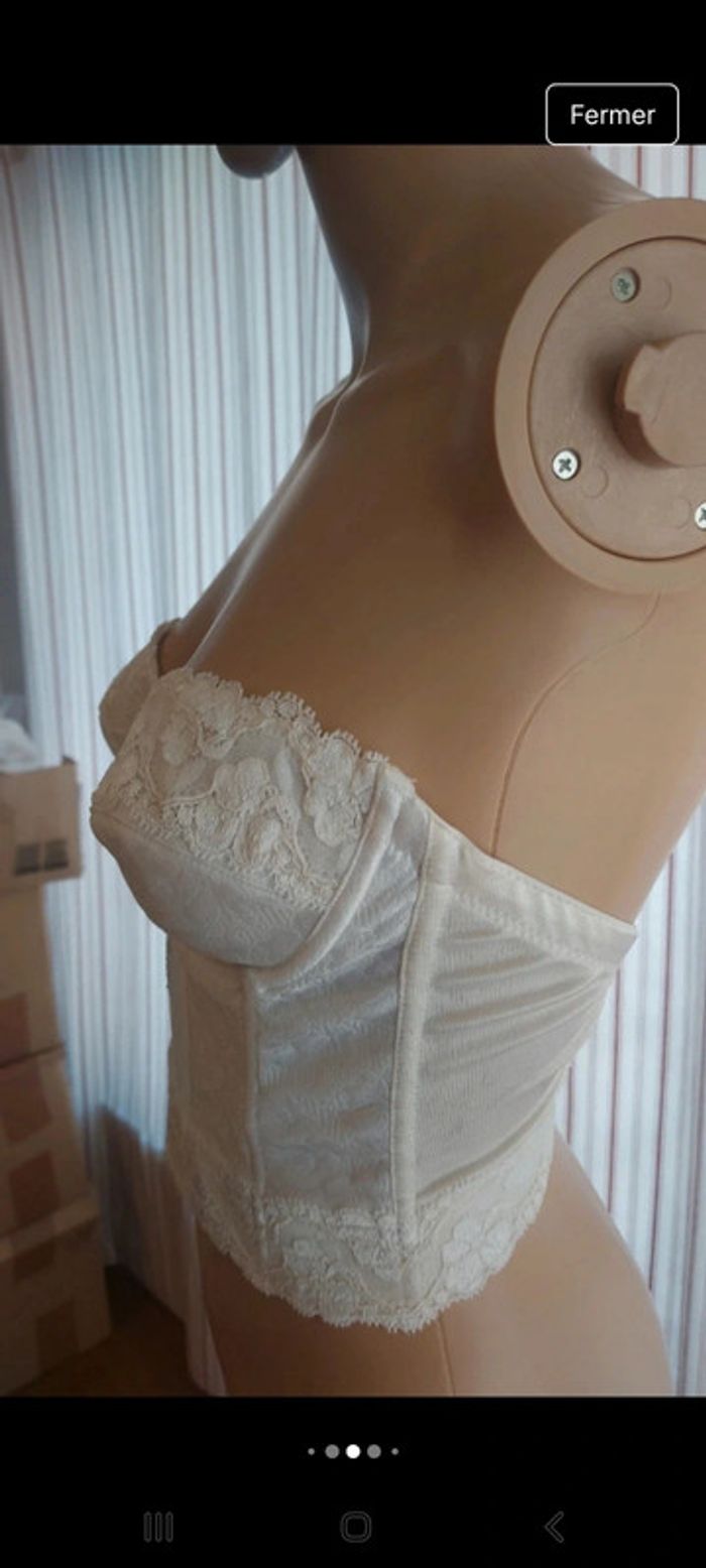 Magnifique Corset bustier  Déwé blanc fr 85C - photo numéro 5