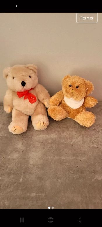 Lot 2 petits oursons peluches