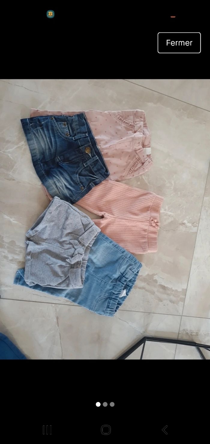 Lot pantalon short