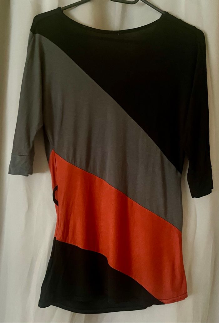 Haut rayé tricolore manches  3/4 - photo numéro 2