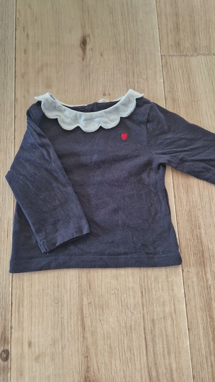 T-shirt manche longue bébé fille 1 mois