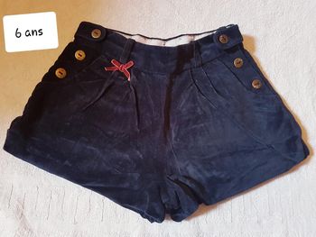 Short velour sergent major 6 ans
