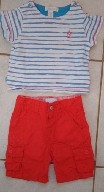 Ensemble bermuda t-shirt garçon 3 mois Obaïbi