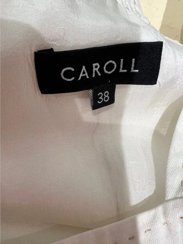 Robe blanc cassé Caroll  taille 38 lin et coton - photo numéro 6