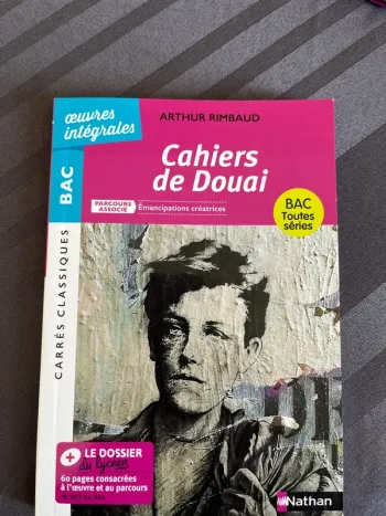 Livre cahier de Douai d’Arthur Rimbaud
