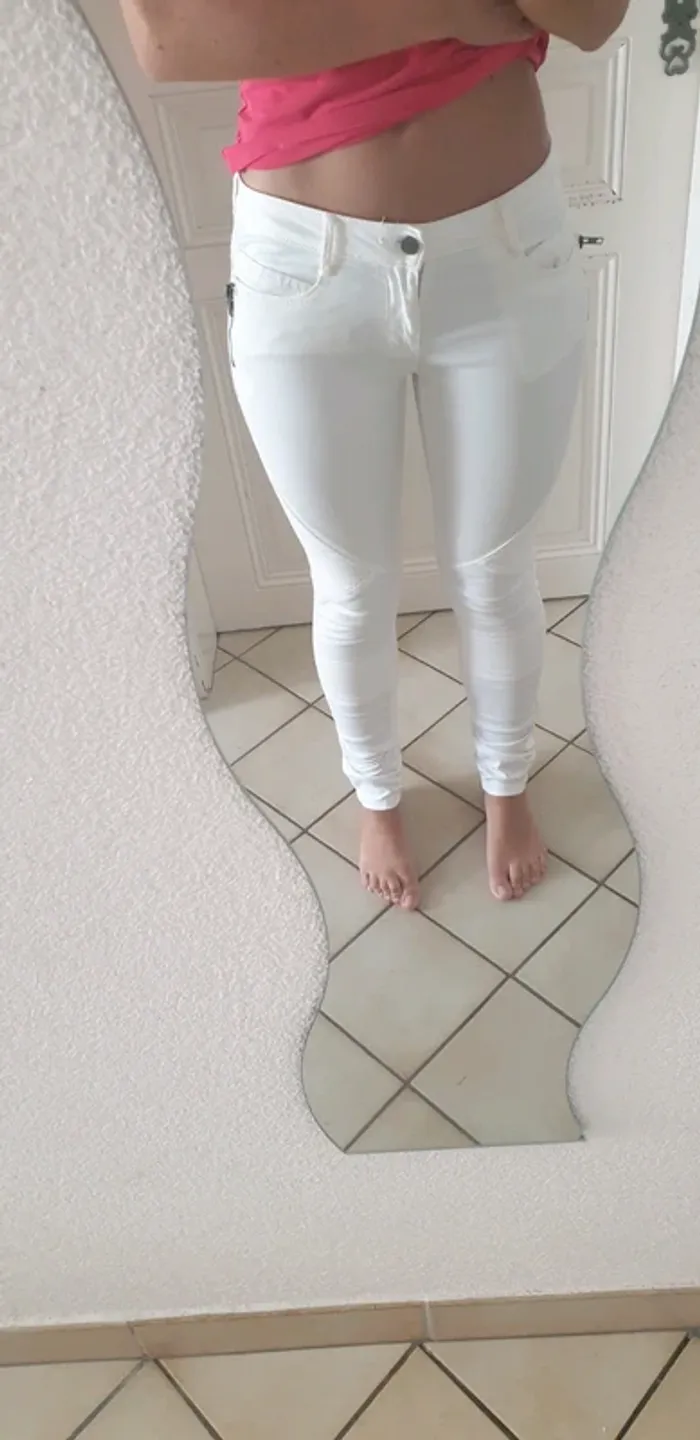 Pantalon/Skinny blanc neuf - photo numéro 2