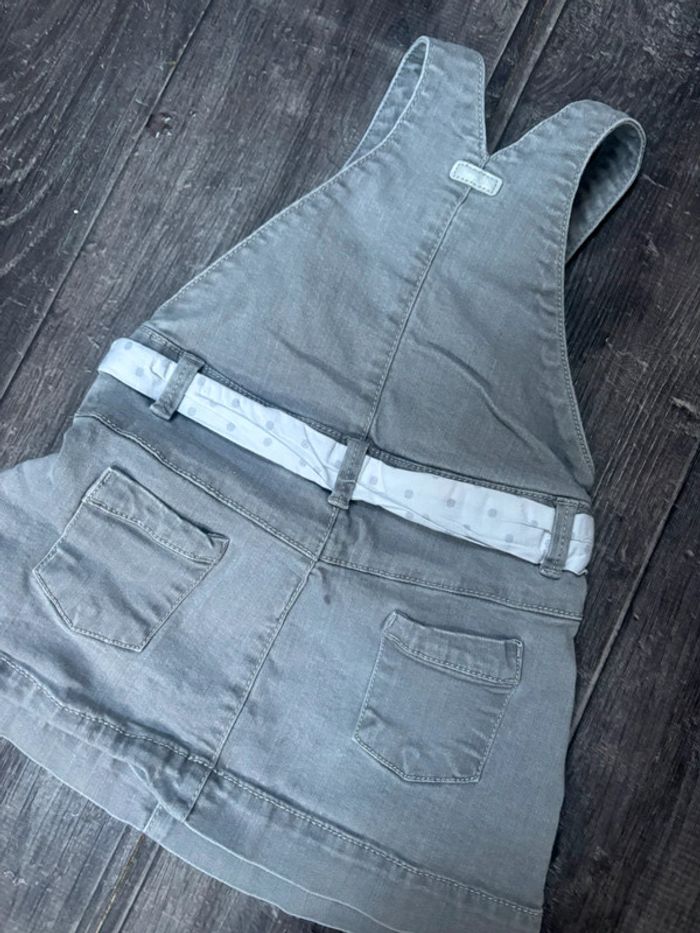 Jupe salopette jeans gris fille 3 ans - photo numéro 5