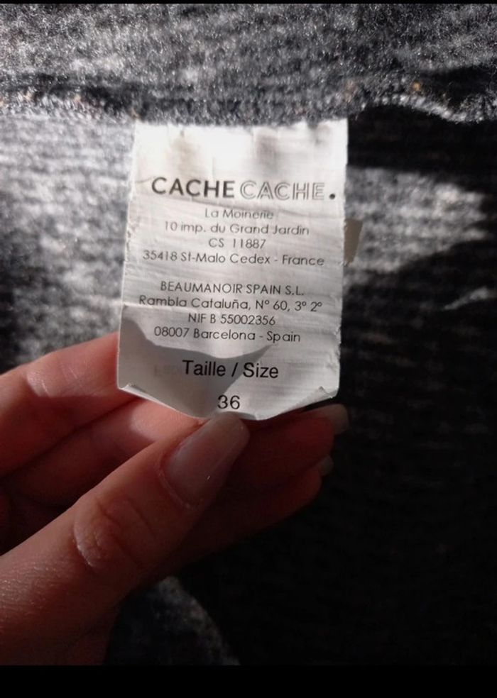 Manteau gris chiné à poches. Taille 36. Cache Cache - photo numéro 6