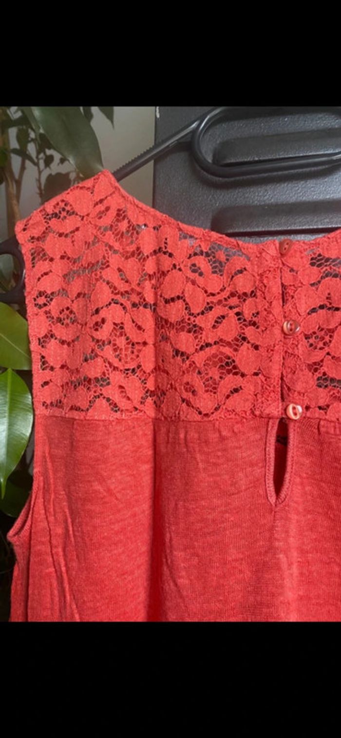 Magnifique haut sans manche, corail, taille L, Etam - photo numéro 5