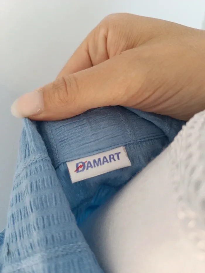 Chemise texturée bleu ciel damart – T. 40 (taille flexible) - photo numéro 5