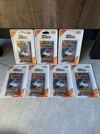 Carte Pokémon : 7 Booster blister plastique EV8 Étincelles Déferlantes écarlate violet Latias Latios