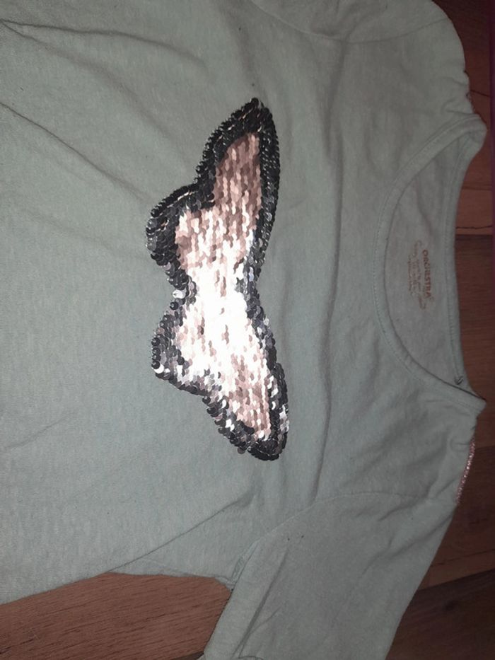 T-shirt papillon sequin réversible 10 ans - photo numéro 2