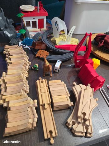 Lot de rails en bois train 