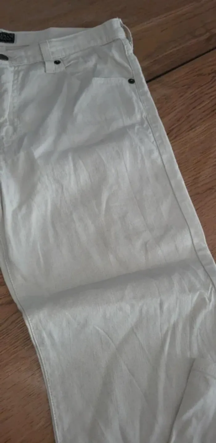 Pantalon Lin Armani Jeans taille 30 – coupe droite élégante - photo numéro 4