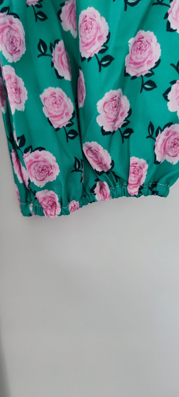 💚 Robe longue fleurie verte et rose – Amazon – Taille L (neuve) - photo numéro 8