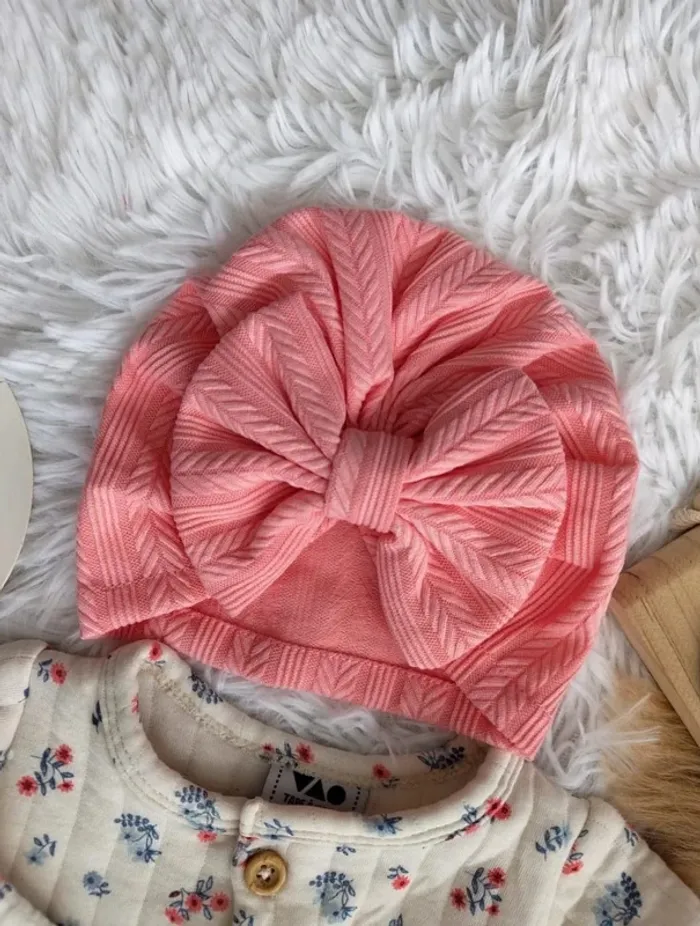 Combinaison molleton fleuri et turban TAO fille 6 mois 🎀 - photo numéro 5
